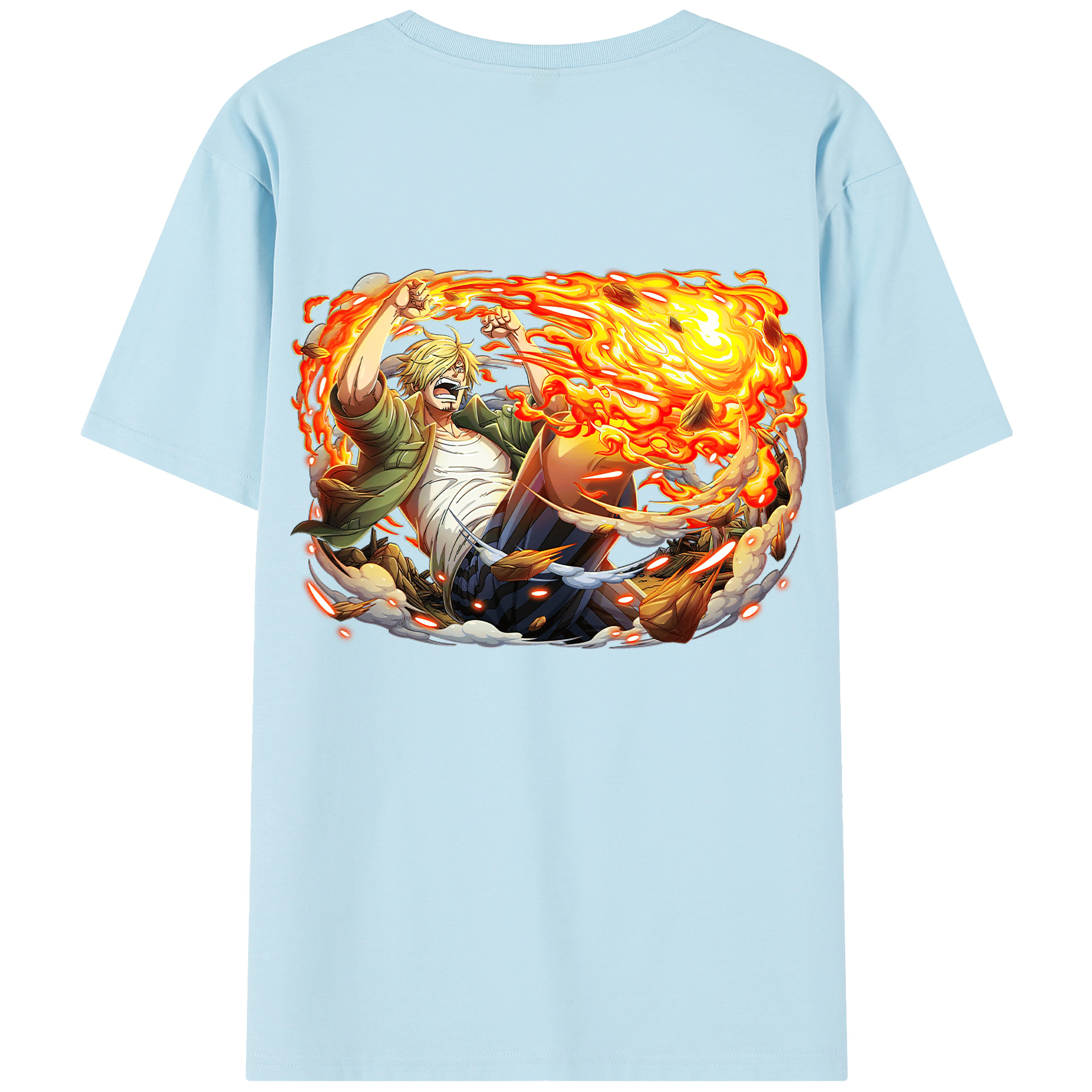 ワンピース サンジ ONE PIECE Sanji 綿100％半袖Tシャツ（背面プリント）